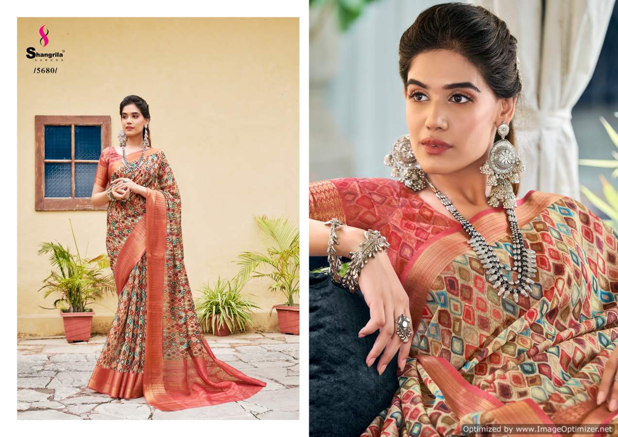 Shangrila Niharika Digital 2 Fancy Wear Soft Linen Digital Pure Print Saree Collection